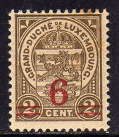 LUXEMBOURG LUSSEMBURGO 1916 1924 STAMPS OF 1906 1919 SURCHARGED WITH NEW VALUE CENT. 6 On 2c MLH - Sonstige & Ohne Zuordnung