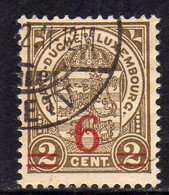 LUXEMBOURG LUSSEMBURGO 1916 1924 STAMPS OF 1906 1919 SURCHARGED WITH NEW VALUE CENT. 6 On 2c USED USATO OBLITERE' - Altri & Non Classificati