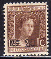 LUXEMBOURG LUSSEMBURGO 1916 1924 STAMPS OF 1906 1919 SURCHARGED WITH NEW VALUE 1921 CENT. 20 On 17 1/2c MNH - Otros & Sin Clasificación