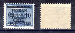 LIBYE - FEZZAN; 16.5.1943; Timbre Taxe, Surchargé, YT N° 2; 1 Frs Sur 10 C, Bleu, Selon Scan, Lot 53188 - Unused Stamps