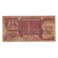 Billet, Ouganda, 5 Shillings, 1987, KM:27, TB - Ouganda