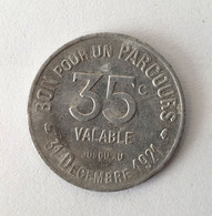 France 35 Centimes 1921 - Paris - Bon Pour Un Parcours - Transports En Commun Région Parisienne - Professionnels / De Société