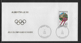 Thème Jeux Olympiques Albertville 1992 - Madagascar - Enveloppe - TB - Inverno1992: Albertville