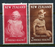 New Zealand 1952 Health - Princess Anne & Prince Charles Set HM (SG 710-711) - Nuovi