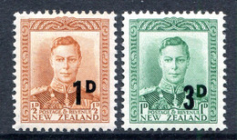 New Zealand 1952-53 King George VI Surcharges Set HM (SG 712-713) - Nuevos