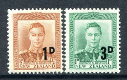 New Zealand 1952-53 King George VI Surcharges Set HM (SG 712-713) - Neufs
