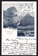1900 Mit UPU Marke (Abklatsch) Gelaufene AK: Gruss Aus Bergün. Gestempelt Filisur Nach Lachen-Vonwil - Bergün/Bravuogn