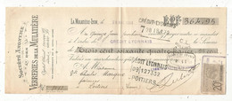 Lettre De Change, 1904, Verreries De La MULATIERE , LA MULATIERE-LYON , 2 Scans, Frais Fr 1.75 E - Letras De Cambio