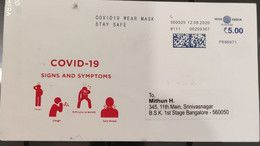 India 2020 *** Corona Warriors Coronavirus Covid-19 Message Mask Doctor Virus Cover  (**) Inde Indien - Brieven En Documenten