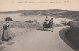 29 CARANTEC     La Route De La Plage Du Kelenn      TB PLAN  Env. 1915  ... Avec  Attelage.  PAS COURANT - Carantec