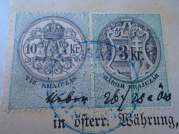 ZA394.7 Old Receipt  -QUITTUNG - 1879  ZEIDEN - CODLEA Feketehalom - Romania  Revenue Stamps Hungary - Austria