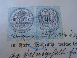 ZA394.9  Old Receipt  -QUITTUNG - 1879  ZEIDEN - CODLEA Feketehalom - Romania  Revenue Stamps Hungary - Austria