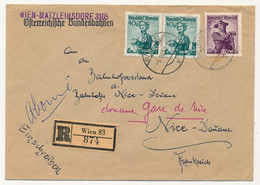 AUTRICHE - Enveloppe Recommandée De WIEN 83 - Affr Composé - 1957 - En Tête Bundesbahn - Storia Postale
