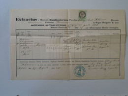 ZA396.1 Old Document - Mosonszentmiklós  -LÉBÉNY SZENT MIKLÓS 1870  Maria Cornelius Árvay -Carolus Graf Mercator - Nacimiento & Bautizo