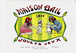 1914 PUBLICITE MANUFACTURE  MAISON DE JOUETS ET JEUX à PARIS DOCUMENT  D EPOQUE Sign. Lebegue  B.E. - Publicités