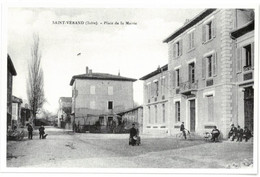 CP SAINT VERAND - Place De La Marie - ( Repro - Le Village En 1905 - Tirage 1000 Ex. ) - Saint-Vérand