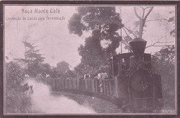 POSTCARD PORTUGAL - AFRICA - SÃO TOME AND PRINCIPE - OLD PORTUGUESE COLONY - ROÇA MONTE CAFÉ - CACAU - TRAIN - RAILROAD - Sao Tome Et Principe