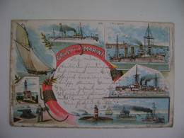 GERMANY - POSTCARD "GRUSS VON DER MARINE" OF CIRCULATED SHIP  IN 1899 IN THE STATE - Steamers