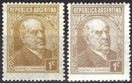 Argentina 1935/36 - Mi 400 XI & XII - YT 364 ( President Domingo Faustino Sarmiento ) MNG / MNH** - Ungebraucht