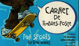 Luxembourg 1/2 Carnet De Timbres-Poste Autocollants (3x0,07+ 3x0,45 Euro) Fun Sports By Timo Wuerz 2002 - Markenheftchen