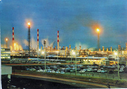 Carte Postale : 64 : LACQ : Vue Générale La Nuit De L'usine De La Société Nationale Des Pétroles D'Aquitaine - Lacq