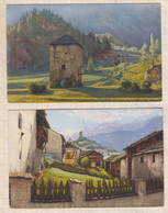 22C596 SCHWEIZ ARDEZ MIT STEINSBERG + ALTER TURM IN SUS Lot De 2 - Ardez