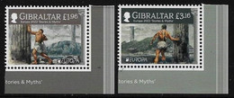 GIBRALTAR - EUROPA 2022 -"HISTORIAS Y MITOS".- SERIE  De 2 V. - CH - INF - DER - 2022