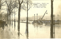 75 PARIS CRUE DE LA SEINE QUAI D ORSAY LA LIGNE DES INVALIDES A 6 METRES SOUS L EAU - Inondations De 1910