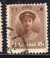 LUXEMBOURG LUSSEMBURGO 1921 1926 GRAND DUCHESS CHARLOTTE CENT. 2c  USED USATO OBLITERE' - 1921-27 Charlotte Front Side