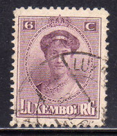 LUXEMBOURG LUSSEMBURGO 1921 1926 GRAND DUCHESS CHARLOTTE CENT. 6c  USED USATO OBLITERE' - 1921-27 Charlotte Di Fronte