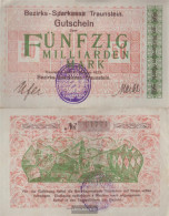 Traunstein Inflationsgeld Sparkassa Traunstein Used (III) 1923 50 Billion Mark - 50 Mrd. Mark