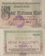 Traunstein Inflationsgeld Sparkassa Traunstein Used (III) 1923 5 Million Mark - 5 Miljoen Mark