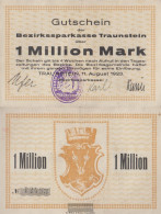 Traunstein Inflationsgeld Sparkassa Traunstein (11. August) Used (III) 1923 1 One Million Mark - 1 Miljoen Mark