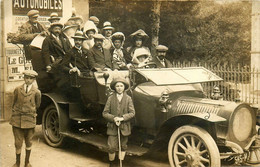 Athis Mons * Carte Photo 1912 * Automobile Ancienne Marque Type Modèle ? Autocar Autobus Devant Garage Automobiles - Athis Mons