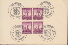 819 Peter Henlein Als Viererblock Auf Stempelkarte Passender SSt NÜRNBERG 6.9.42 - Unclassified