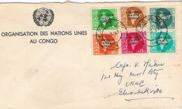 INDIA 1963 United Nations Force In Congo 6 ONUC (INDIA) Stamps On UN Official Cover. - Katanga