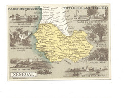 Chromo Afrique Sénégal Colonies Françaises Pub: Chocolat IBLED Didactique 110 X 80 Mm TB - Ibled