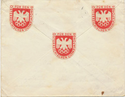 ÖSTERREICH 1936 60g Brautpaar EF Auf Pra.-Brief (senkrecht Gefaltet) In Die USA, Maschinenstempel „1 WIEN 8“, Rückseitig - Sommer 1936: Berlin