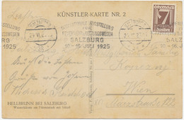 ÖSTERREICH 1925 „SALZBURG / INTERNATIONALE AUSSTELLUNG FÜR FEUERWEHR U. RETTUNGSWESEN SALZBURG 10. - 16. JULI 1925“ Selt - Storia Postale