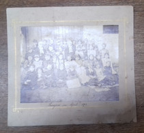 Sarajevo 1893 - Female First Grade Of Elementary School. Photo Of Class On Decorative Cardboard Paper. Photographer Jose - Old (before 1900)