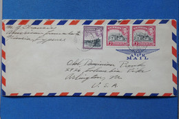 L 1 CHYPRE CYPRUS BELLE LETTRE  1955 PAR AVION KYRENIA  POUR ARLINGTON U.S.A +PAIRE T.P  + AFFRANCH. PLAISANT - Cipro (...-1960)