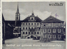 Rarität Iphofen Mehrbildkarte Adolf-Hitler-Platz 4.2.1948 Goldene Krone M. Popp - Kitzingen