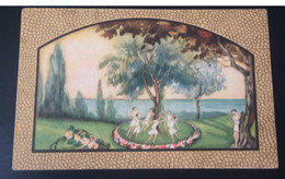 CHIOSTRI SIGNED 1910s POSTCARD - DANCING AROUND TREE - EDIT BALLERINI & FRATINI - N 291 ( 2497) - Chiostri, Carlo