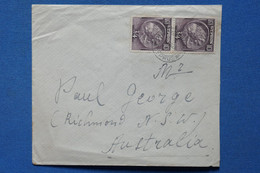 L2 CHYPRE CYPRUS BELLE LETTRE  1928  POUR RICHMOND AUSTRALIA VIA PORT SAID +PAIRE DE T.P    +PAS COUT AFFRANCH. PLAISANT - Cipro (...-1960)