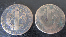 France - 2 Monnaies De 2 Sols Louis XVI 1792 W (Lille) - 1774-1791 Louis XVI