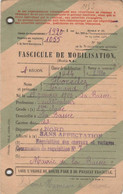 FASCICULE DE MOBILISATION REQUISITION DES CHEVEAUX ET VOITURES LA BASSEE 1938 - Dokumente
