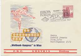 ÖSTERREICH 1961, „SALZBURG 1 EUROPA FORUM SALZBURG 14-17 SEPTEMBER 1961“ SST Auf Kab.-Brief (Weltbank-Kongress, Wien) - Brieven En Documenten