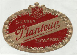 -SIGARENKISTETIKET - *** PLANTEUR  *** KLEUR = ROOD- Extra  Mexique. - Etiquettes