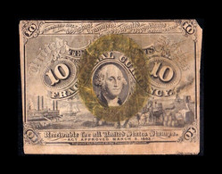 Estados Unidos United States 10 Cents George Washington 1863 Pick 102c BC+ F+ - 1863 : 2 Uitgave