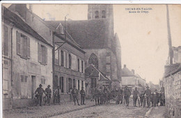 60 THURY En VALOIS Route De Crépy , 1914 Façade épicerie Mercerie , Attelage Charette - Andere Gemeenten